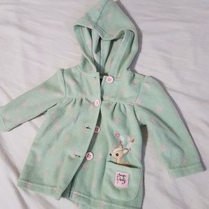 Baby Green Deer Full Buttoned Sweater